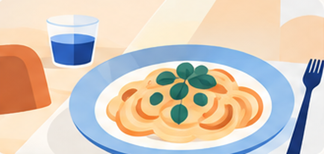 A café table and everyday food.