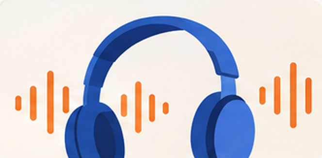 Headphones ready for a listening session.